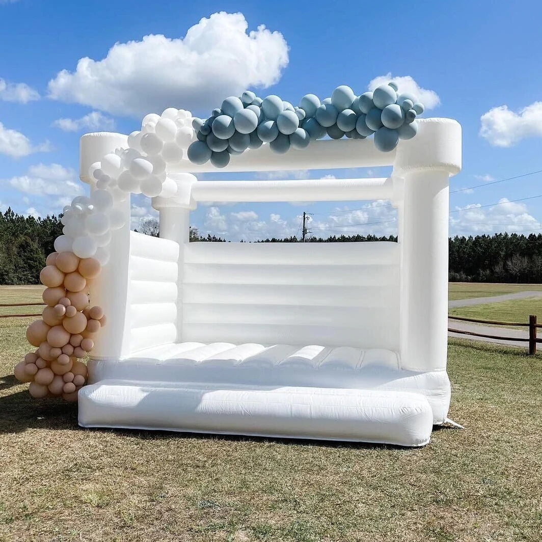 Create a Romantic Atmosphere at Your Wedding with a White Bouncy House