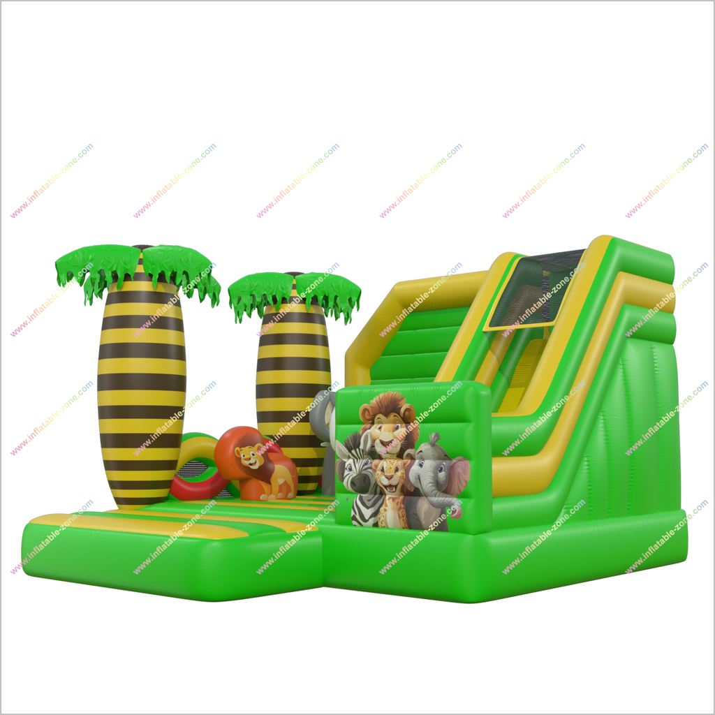 Jungle Themed Inflatable Bouncer And Slide Combo Design Inflatable Saf