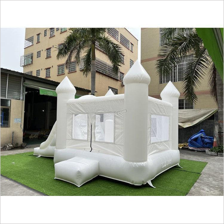 White Bounce Castle Combo Bouncer House Jumper Bouncy , Inflatable Jum
