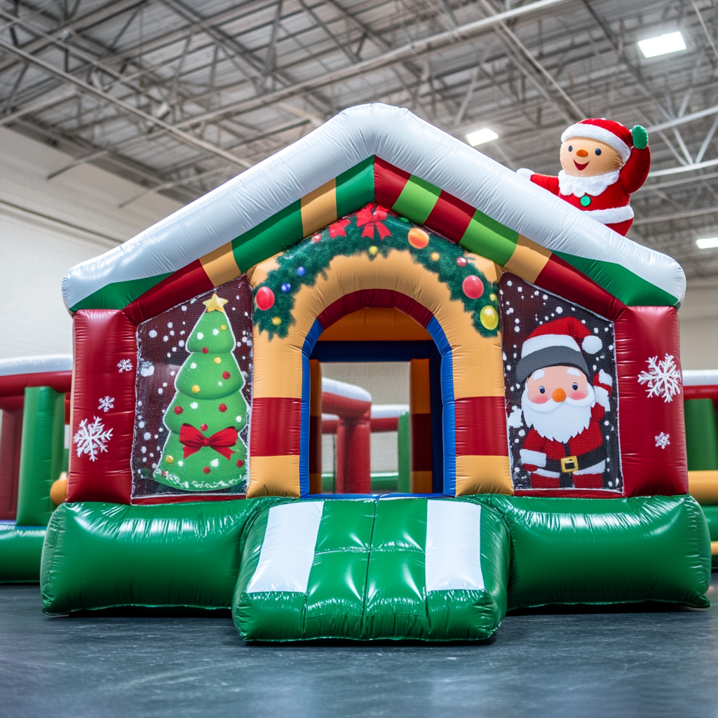 Santa Claus Christmas Tree Indoor Blow Up Bounce House Party Inflatabl