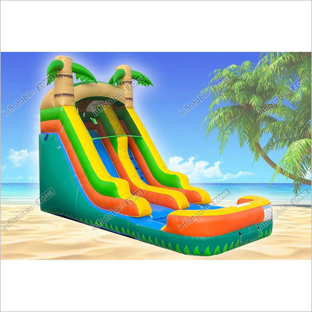Inflatable Tropical Water Slide Wet And Dry Bouncer Best Backyard Infl