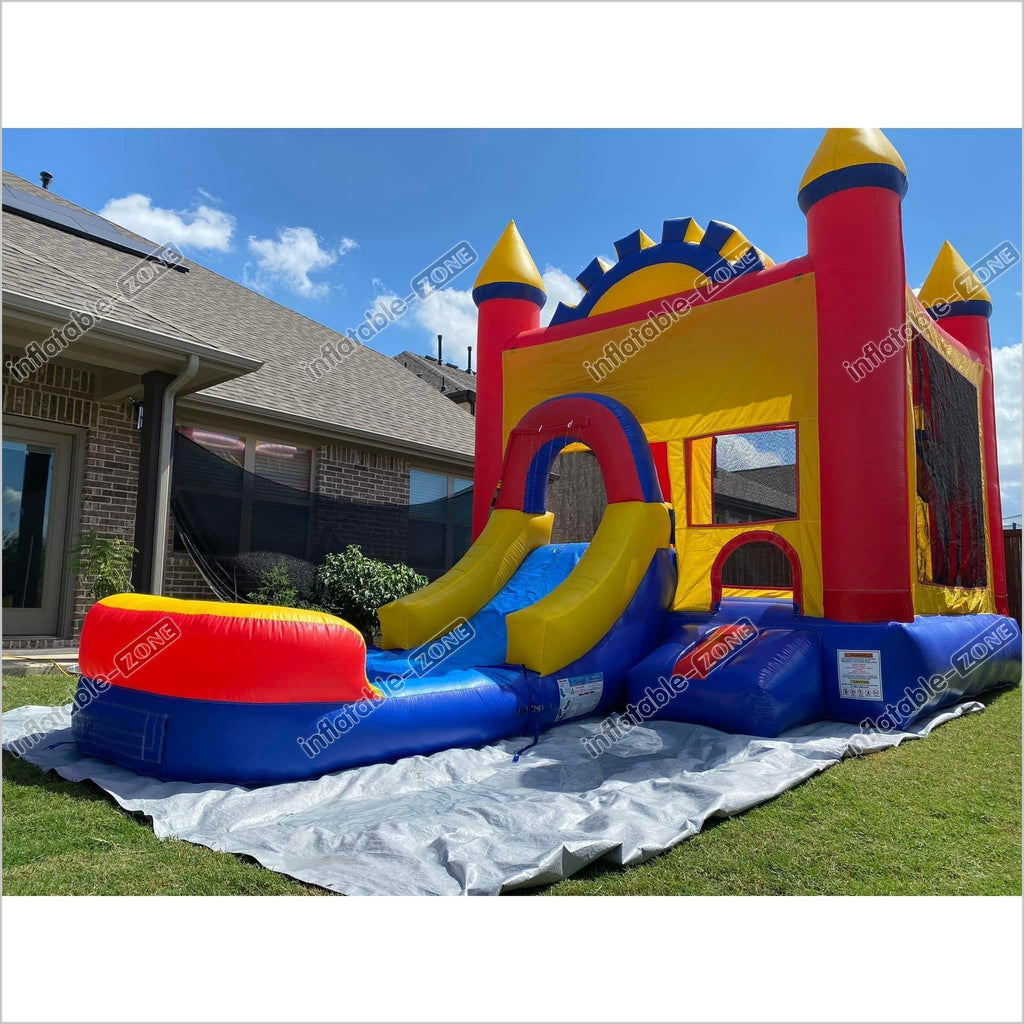 Commercial Vinyl Bounce House For Kids, PVC Bounce Castle With Slide A