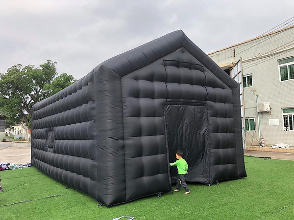 Large Black Inflatable Nightcube Wedding Tent Square Gazebo Event Room Big Mobile Portable Inflatable Night Club Party Pavilion Disco Tent