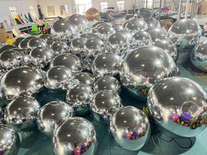 Silver Inflatable Mirror Ball Giant Inflatable Hanging Decoration Mirrors For Disco Ball