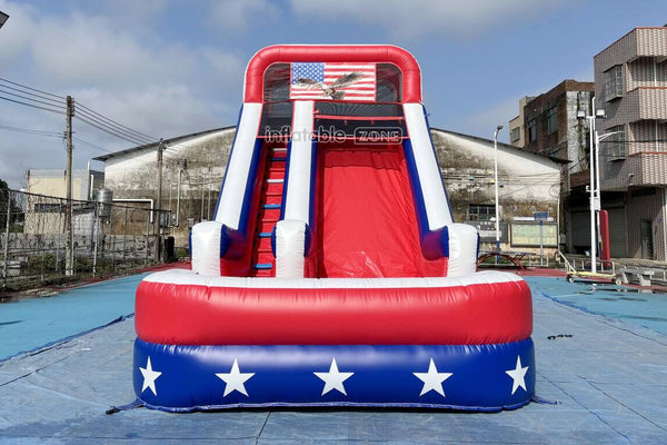 Americana Stars Giant Inflatable Water Slide Commercial Inflatable Pool Playground For Summer Party Events