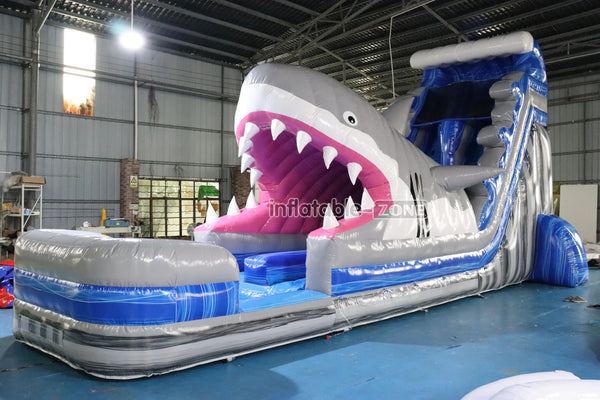 Commercial Grade Inflatable Shark Water Slide For Kids N Adults Blow Up Water Slide Summer Party Event