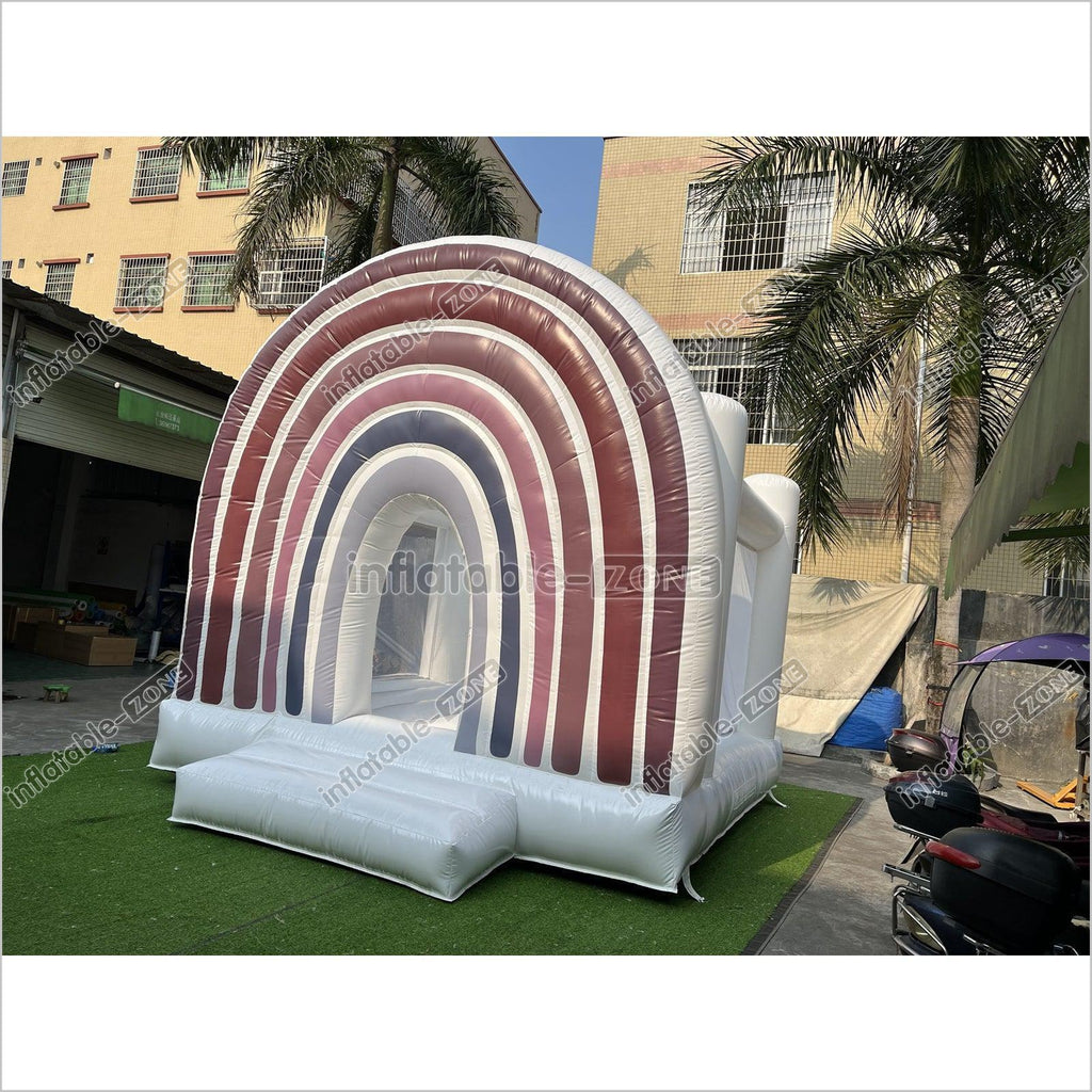 Romantic Rainbow Bridal White Wedding Jumping Castle White Bouncy Hous