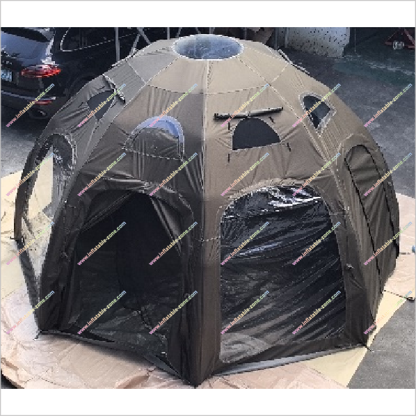 tent zone Black Inflatable Tent Blow Up Camp Tent Portable Outdoor Waterproof Ca