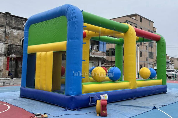 Inflatable Interactive Gauntlet Inflatable Game Cannonballs Boulder Dash Challenge Bouncy House