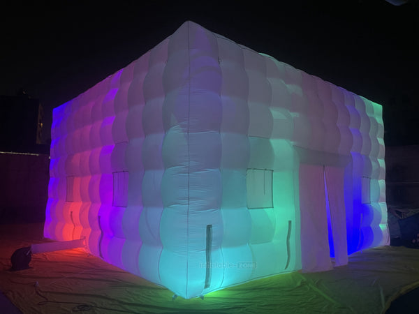 White Inflatable Night Club Disco Outdoor Inflatable Nightclub White Large Inflatable Party Tent With LED Lights