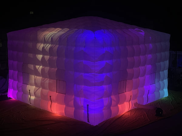 Outdoor Inflatable Nightclub White Large Inflatable Party Tent With LED Lights