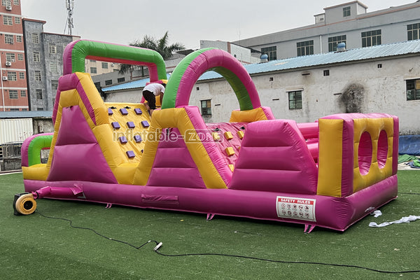 Large Obstacle Course Party Event Energy Challenge Sports Inflatable Obstacle Jumping Castle Bouncer With Slide