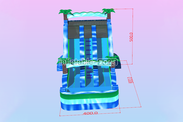 Inflatable-Zone Design Commercial Outdoor Party Blow Up Waterslide Palm Tree Inflatable Water Slide With Pool