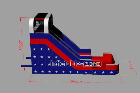 Inflatable-Zone Design Eagle And American Flag Waterslide Splash Single Lane Water Slide Inflatable Pool