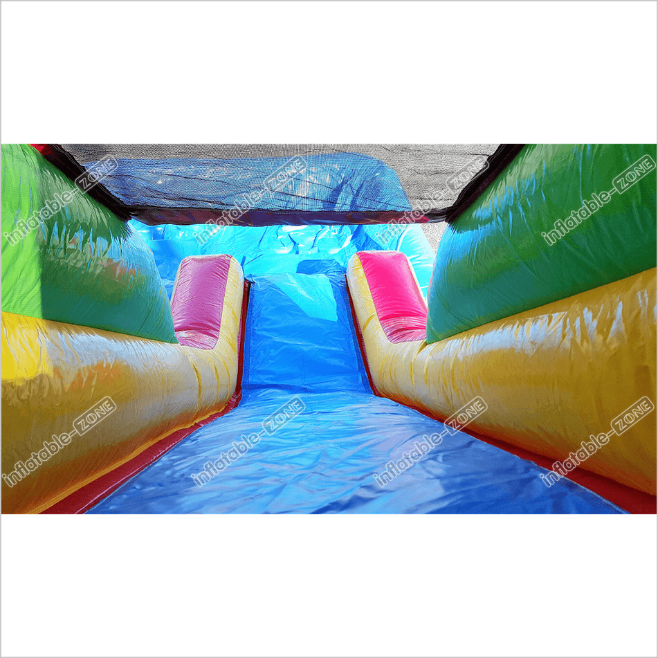 Double Lanes Inflatable Water Bounce House Combo Durable Attractive Wa
