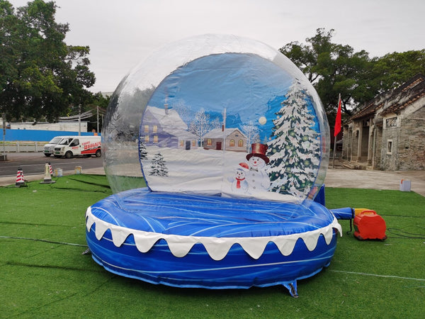 10FT Inflatable Snow Globe Inflatable Bubble House With Tunnel Christmas Decoration