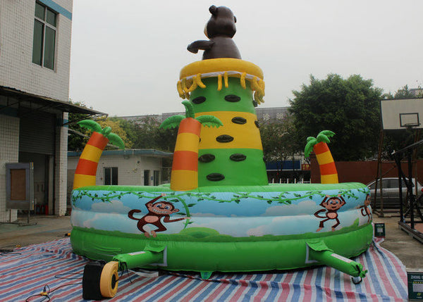 Commercial Grade Inflatable Rock Climbing Wall / Monkey Jungle Inflatable Climbing Tower For Children
