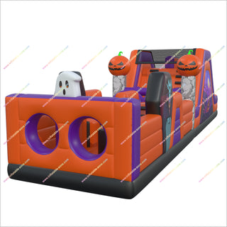 Awesome Halloween Ideas Adults Inflatable Obstacle Course Ghosts And Pumpkins Bounce House Obstacle Course For Rent - Inflatable-Zone