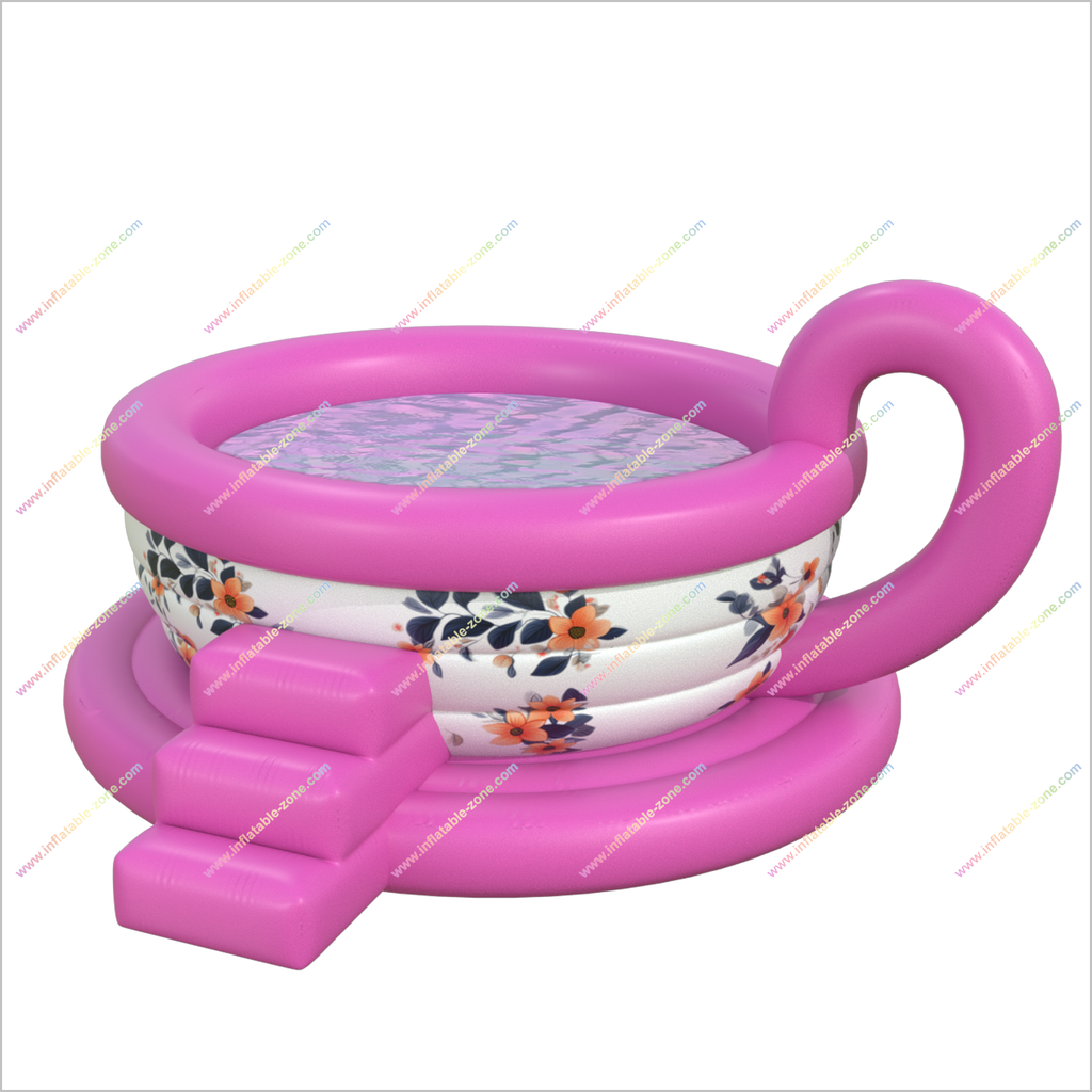Look Awesome Inflatable Tea Cup Pool Whimsical Backyard Fun Floral Tea