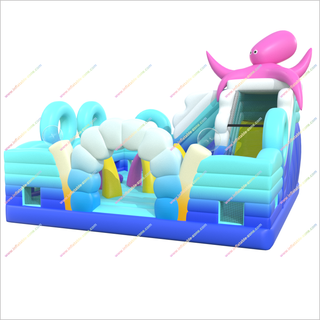Underwater Themed Bouncer Obstacle Course Ocean Combo Rent Inflatable