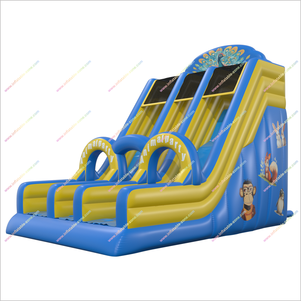 Animal Party Super Slide Inflatable Playground Outdoor Near Me Dual La
