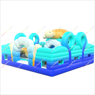 Turtle-Themed Inflatable Play Area Near Me Obstacle Bounce House Rental Childrens Party Games - Inflatable-Zone
