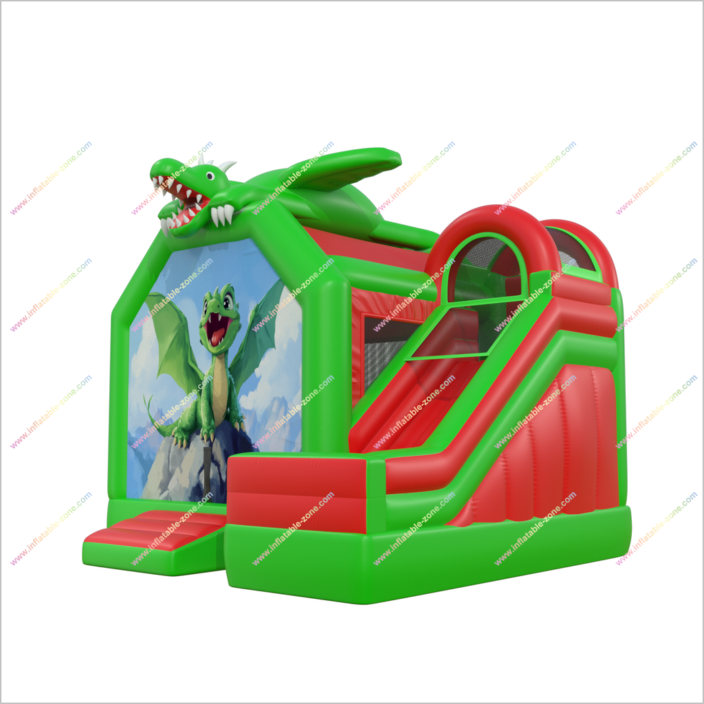 Dragon Themed Bouncy House And Slide Large Combo Bounce Castle With Sl