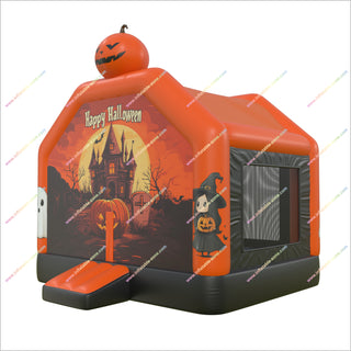 Cute Happy Halloween Inflatable Haunted House Rental Inflatable Pumpkin And Ghost Bouncy Castle For Childrens Parties - Inflatable-Zone