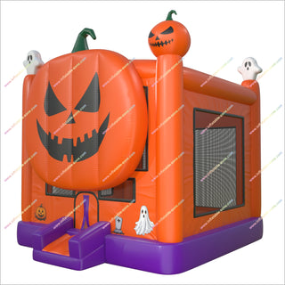 Halloween Inflatable Pumpkin Bouncy Castle Park Near Me Square Jack-O-Lantern Blow Up Bounce House For Sale - Inflatable-Zone