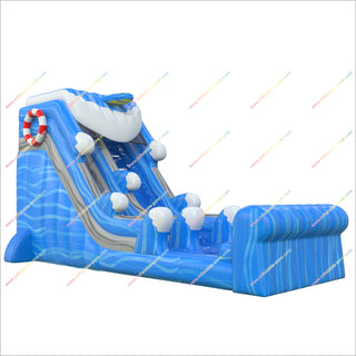 Ocean Waves Waterslides Pool Awesome Backyard Playgrounds Inflatable Water Slide Pool For Sale - Inflatable-Zone