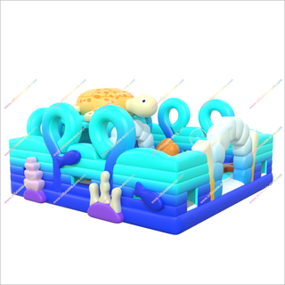 Turtle-Themed Inflatable Play Area Near Me Obstacle Bounce House Rental Childrens Party Games - Inflatable-Zone