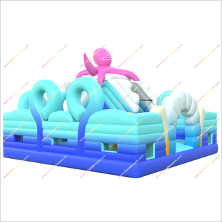 Underwater Themed Bouncer Obstacle Course Ocean Combo Rent Inflatable Slide Octopus Bounce House - Inflatable-Zone
