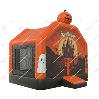 Cute Happy Halloween Inflatable Haunted House Rental Inflatable Pumpkin And Ghost Bouncy Castle For Childrens Parties - Inflatable-Zone