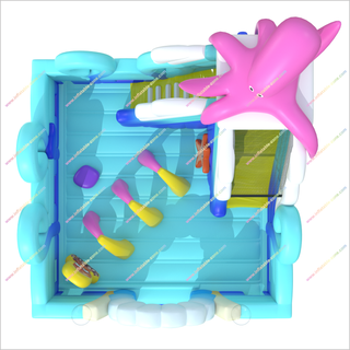 Underwater Themed Bouncer Obstacle Course Ocean Combo Rent Inflatable Slide Octopus Bounce House - Inflatable-Zone