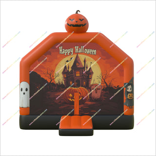 Cute Happy Halloween Inflatable Haunted House Rental Inflatable Pumpkin And Ghost Bouncy Castle For Childrens Parties - Inflatable-Zone