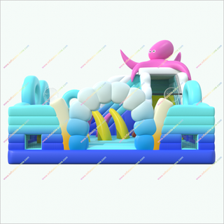Underwater Themed Bouncer Obstacle Course Ocean Combo Rent Inflatable Slide Octopus Bounce House - Inflatable-Zone