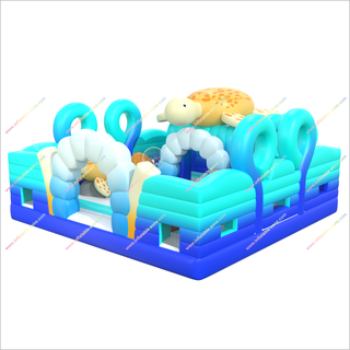 Turtle-Themed Inflatable Play Area Near Me Obstacle Bounce House Rental Childrens Party Games - Inflatable-Zone