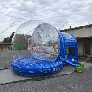 Christmas Inflatable Snow Globe Inflatable Human Snow Globe With Tunnel Photo Booth - Inflatable-Zone