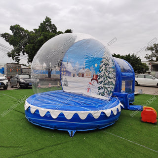 10FT Inflatable Snow Globe Inflatable Bubble House With Tunnel Christmas Decoration - Inflatable-Zone