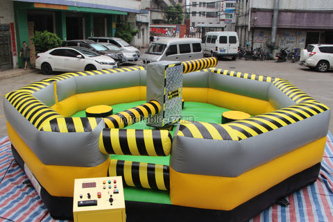 Commercial Inflatable Wipeout Sweeper Interactive Meltdown Machine Inflatable Bouncer Game Wipe Out Challenge