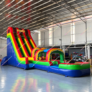 Big Inflatable Water Slide Rentals Indoor Commercial Playground Equipment Inflatable Slip And Slide Into Pool