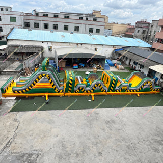 Ultimate Challenge Adult Inflatable Obstacle Course Nuclear Toxic Assault Course Bouncy Castle - Inflatable-Zone