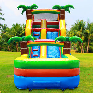 Inflatable Water Slide Blow Up Sunny Fun Super Slide Bouncy Castle With Pool For Dry And Wet