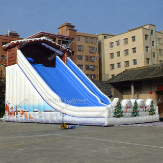 Giant Snow Mountain Christmas Inflatable Winter Skiing Slide Commercial Toboggan Inflatable Slide Blow Up Party Adults - Inflatable-Zone
