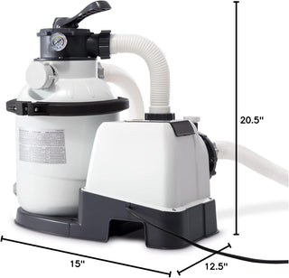 1500 GPH Pump Flow Rate Improved Circulation and Filtration INTEX SX1500 Krystal Clear Sand Filter Pump