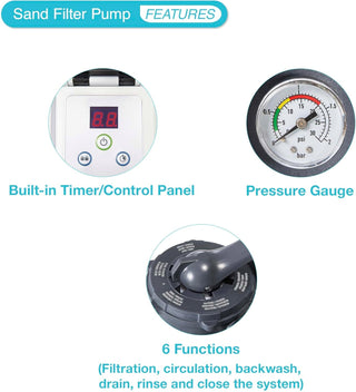1500 GPH Pump Flow Rate Improved Circulation and Filtration INTEX SX1500 Krystal Clear Sand Filter Pump