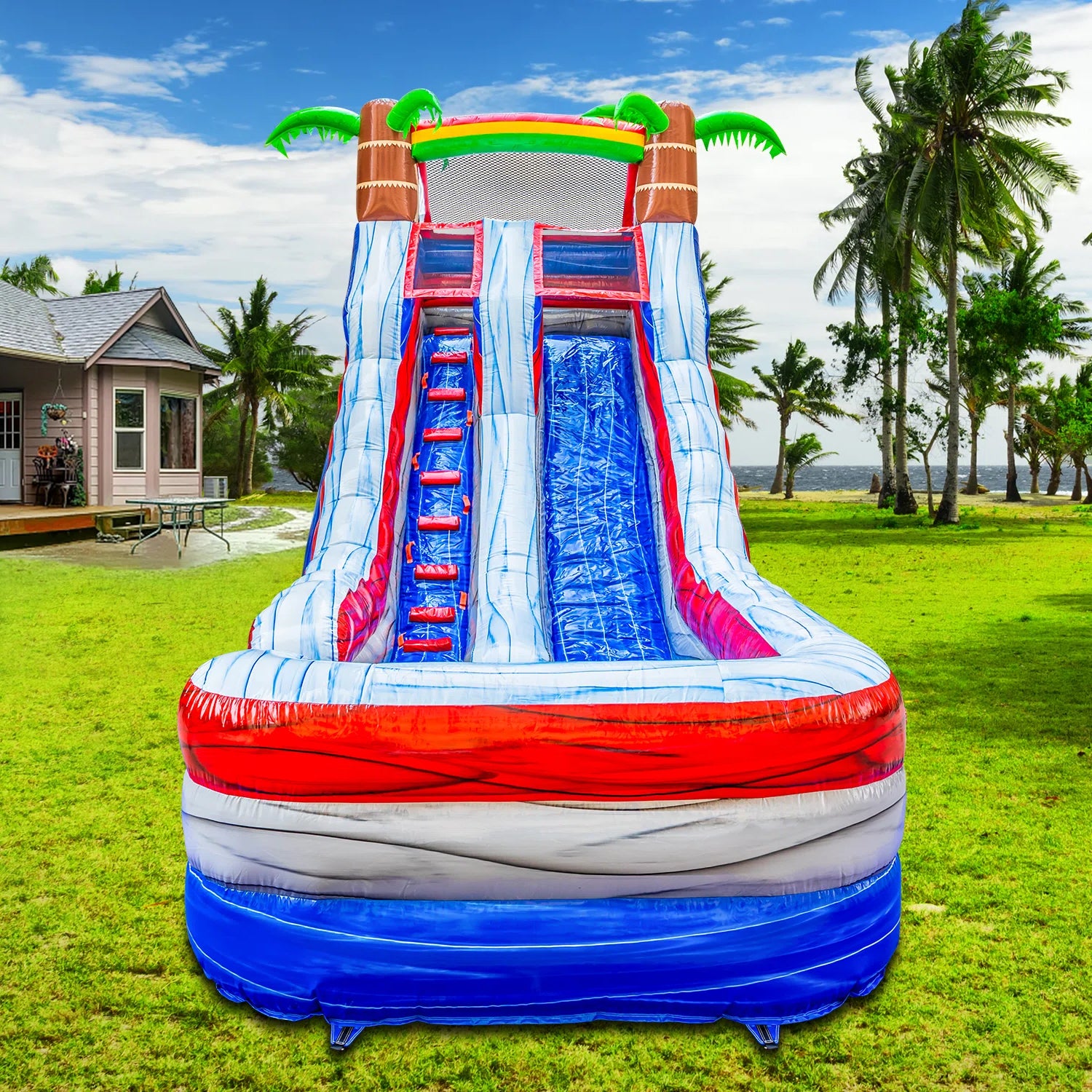Commercial Grade Inflatable Water Slide With Pool Outdoor Water Slide For Backyard Outdoor