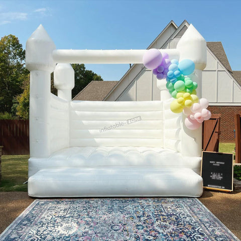 3.5x3x3.5m white bounce house with express shipping to Poland