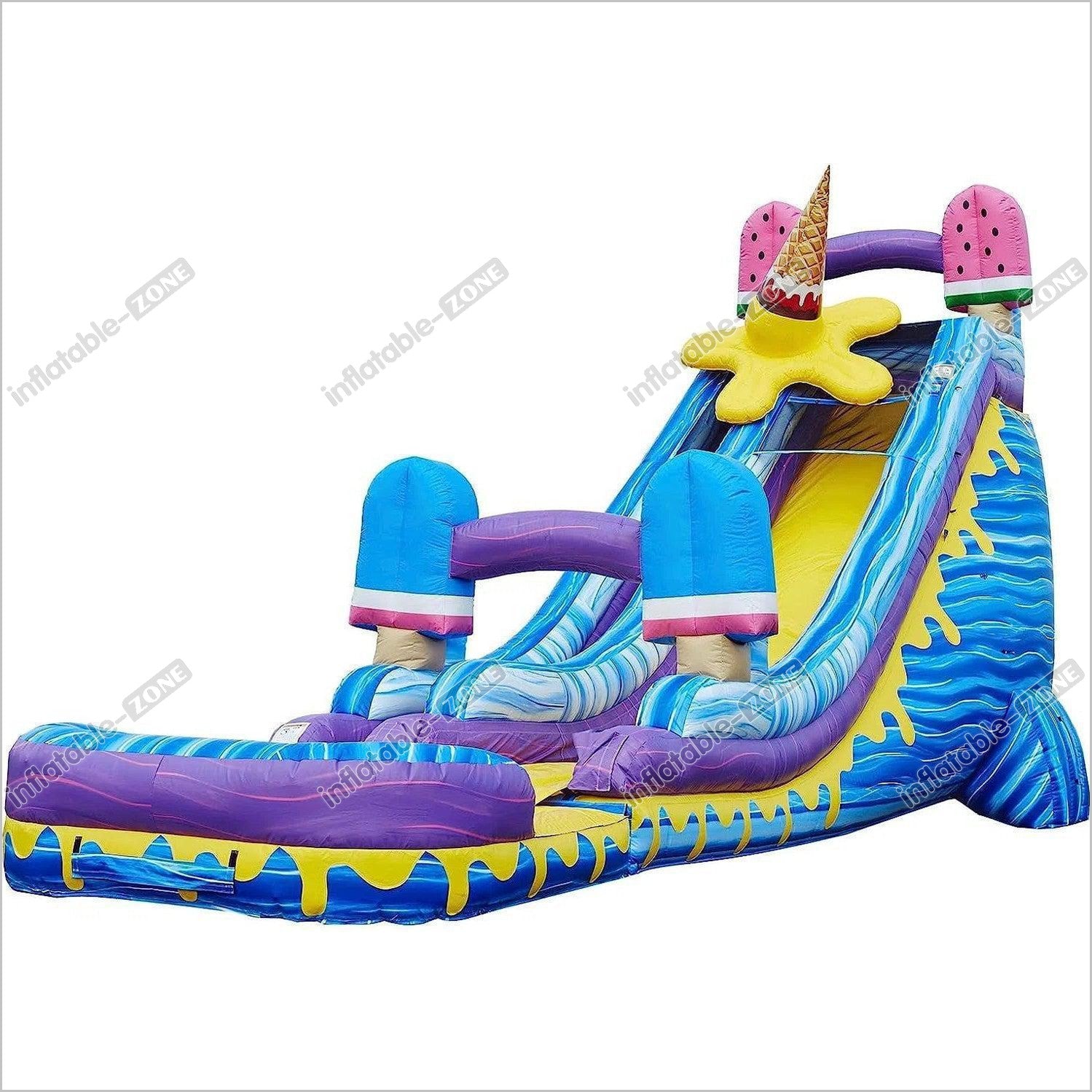 Ice Pops Water Slide With Attached Deep Pool Air My Fun Inflatable Wat ...