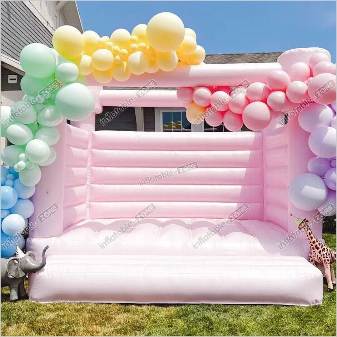 Pastel Pink Wedding Bounce Castle, Beautiful Pink Color Bounce House ...